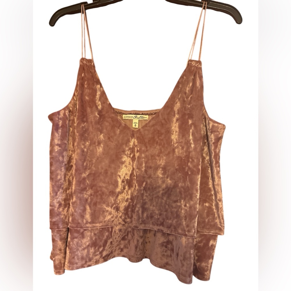 Crushed velvet pink crop top